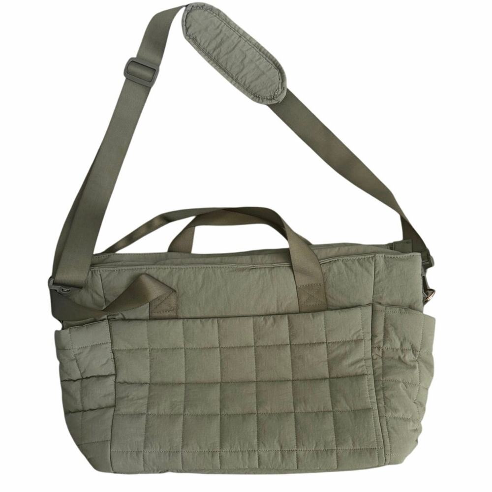 Ink & Barrel 41L Quilted Garment Duffle Bag Olive Green Travel Weekender NWT